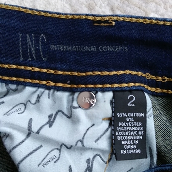 Inc Denim Curvy Fit Skinny Leg Jeans 2 Navy Blue - Picture 8 of 16